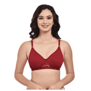 "Florris Style Lite Padded Bra in organic cotton with soft lace design, providing light padding and a beautiful, comfortable fit for women."